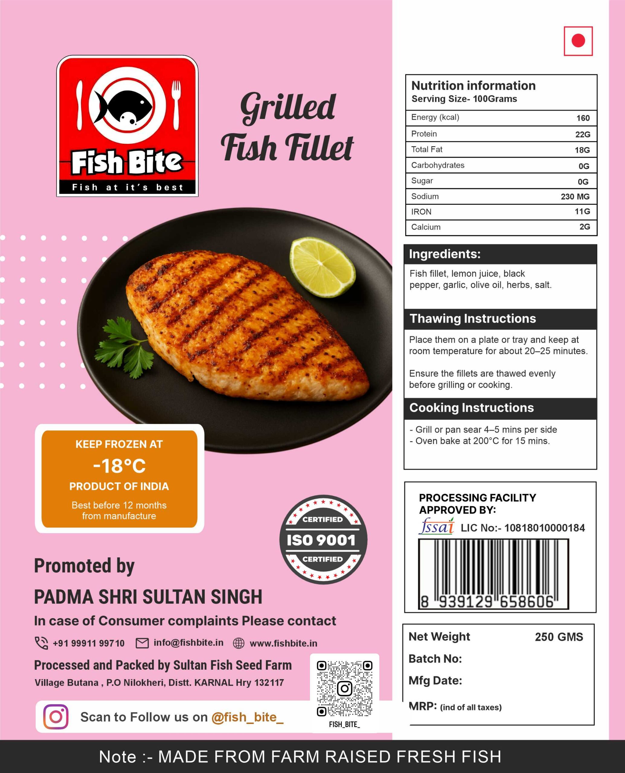 Grilled Fish Fillet back